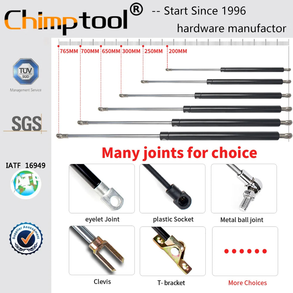 Универсален газов амортисьор за каравани, автомобили, мебели, стоманена поддръжка за повдигане