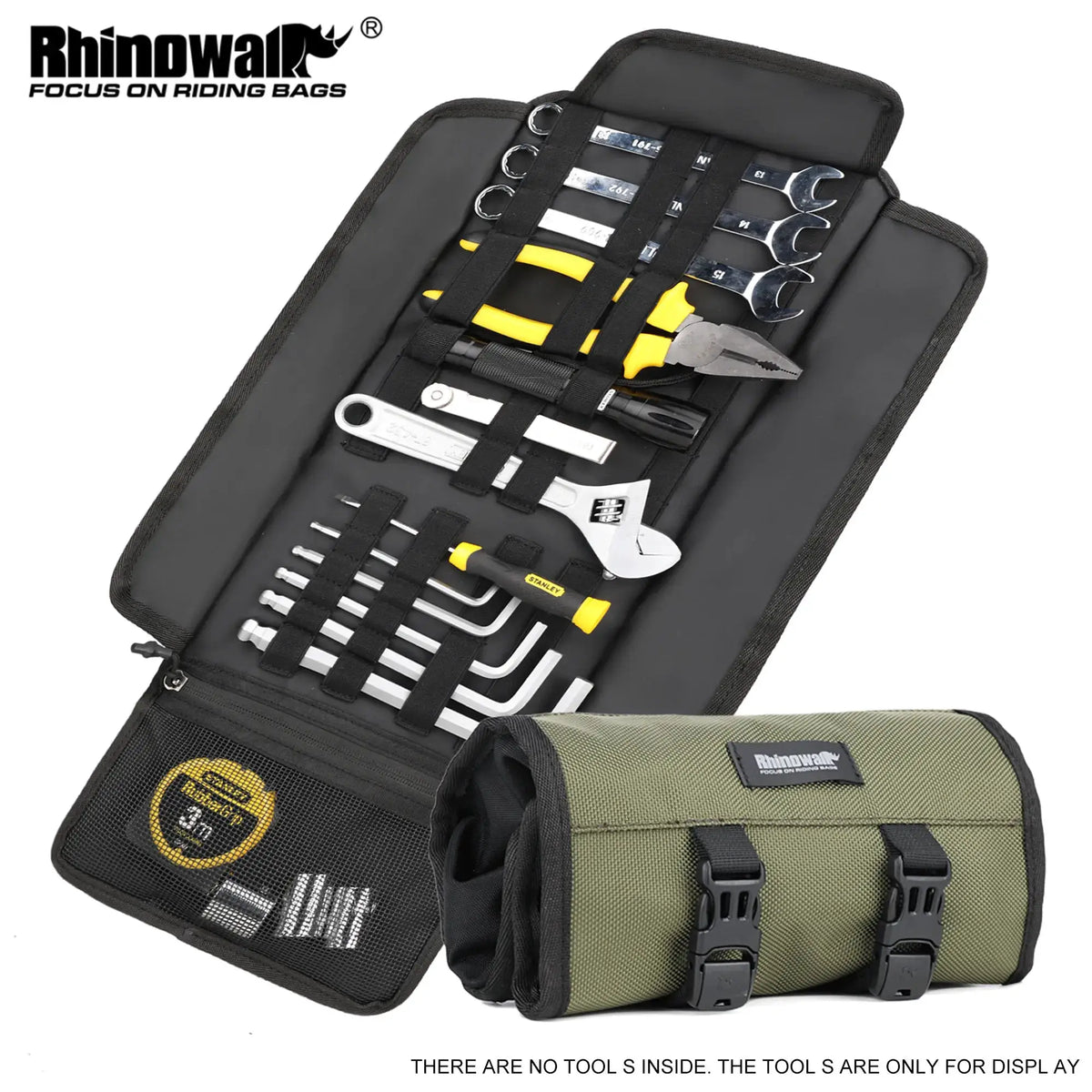 Rhinowalk Motorcycle Tool Bag Roll Toolkit Saddle Bag Portable Repair Kit Storage Pouch Universal Large Capacity Side Tool Bag by InterCyprus Trading Ltd