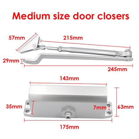 HBM/L Hydraulic Door Closer &ndash; Adjustable Closing Speed
