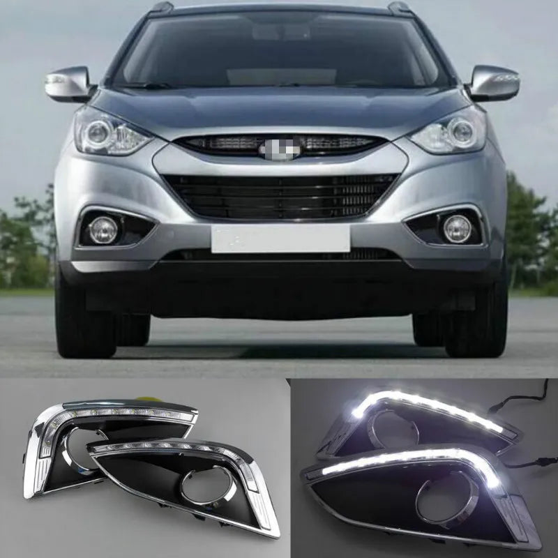 Hyundai IX35 2010 2013 DRL LED Mistlamp Gat Waterdicht ABS