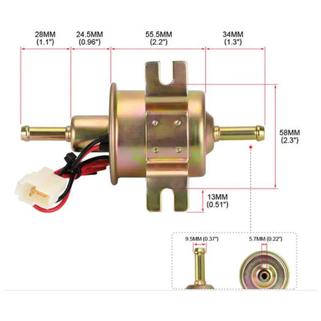 12V/24V Universal Electric Fuel Pump Low Pressure Bolt Fixing Wire Diesel Petrol HEP-02A For Car Carburetor Motorcycle ATV by InterCyprus Trading Ltd