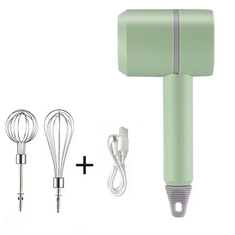 Wireless Portable Handheld Electric Food Mixer 3 Speeds Green / CN