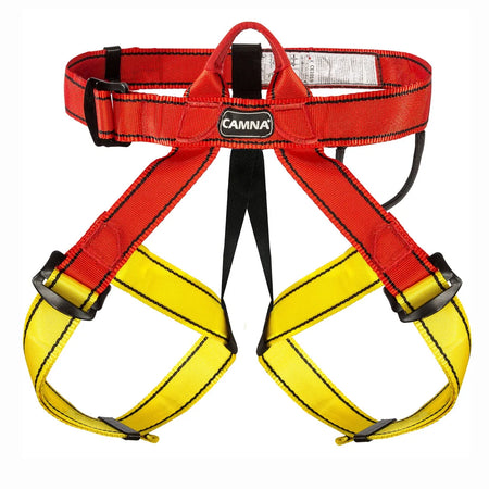 Ergonomic Half Body Climbing Harness for Mountaineering and Tree Climbing Red Yellow
