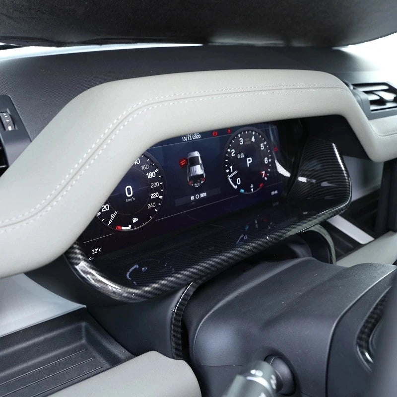 2 Adet ABS Karbon Fiber Gösterge Paneli Çerçevesi Defender 90 110 İçin