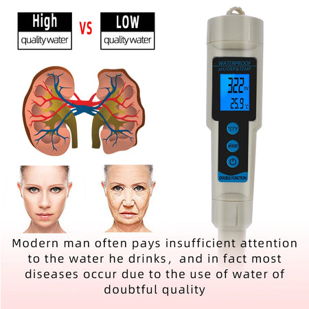 ORP Meter 3 In 1 pH ORP Temp Meter &ndash; Backlit Display Default Title