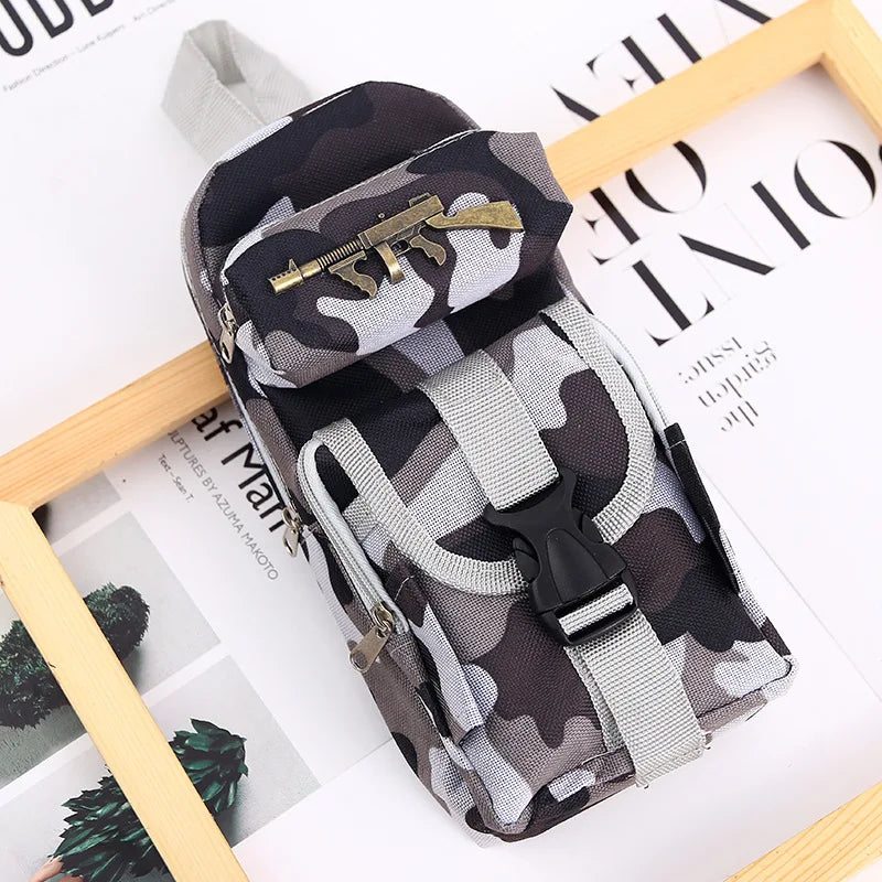 Mini Camouflage Schoolbag Pencil Case - Ideal for Students A3