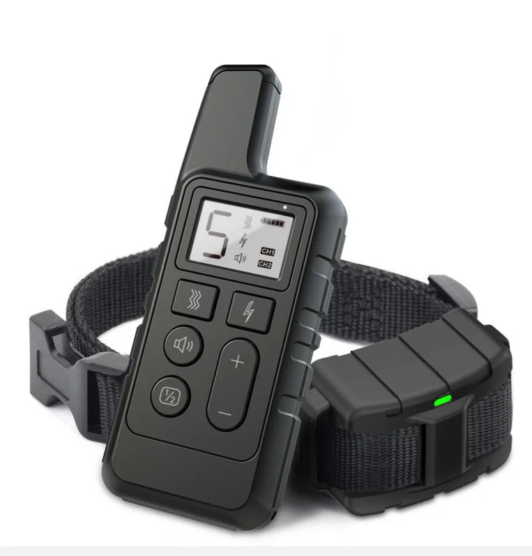 PT094 Waterproof Remote Dog Training Collar &ndash; LCD Display Black