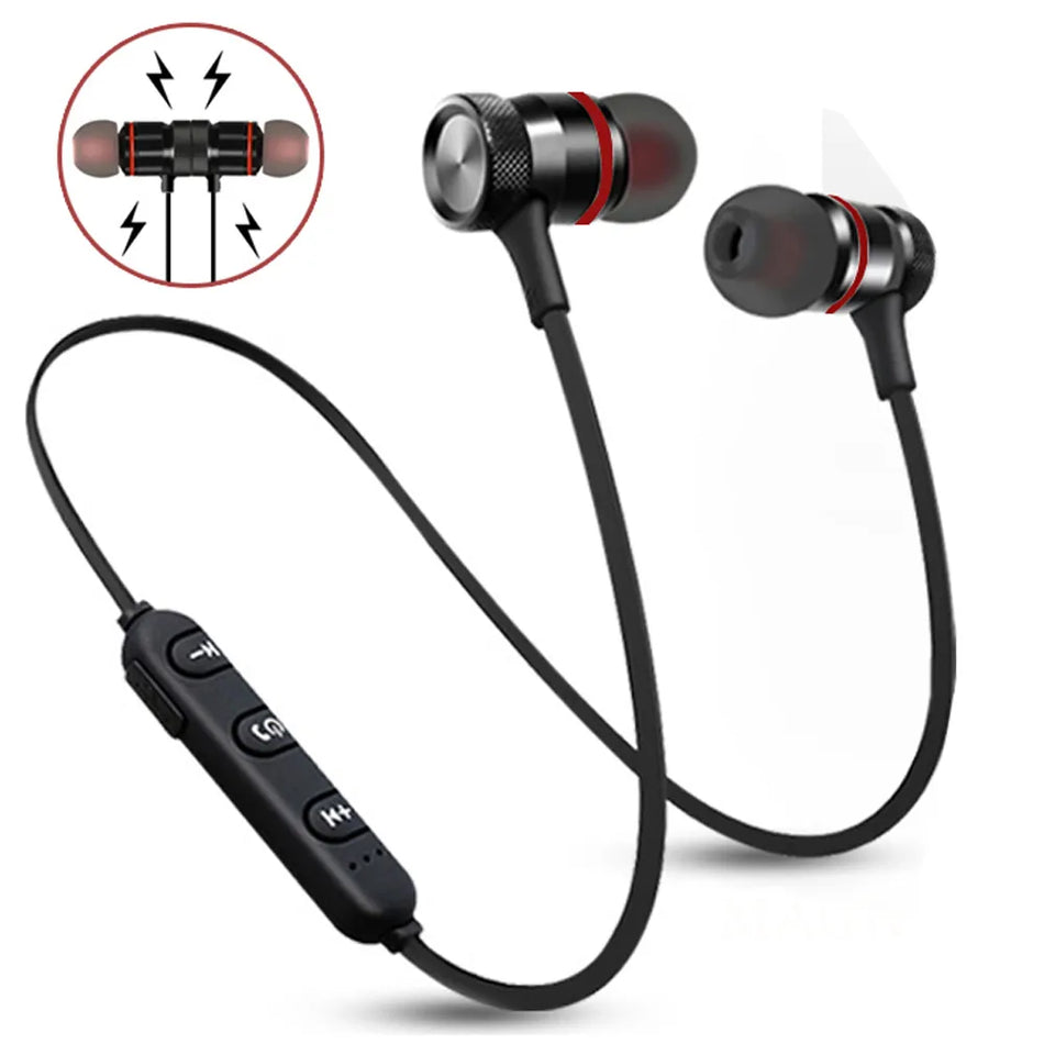 🟠 5.0 Bluetooth Wireless headphones Bass HIFI Headset Neckband Sport Stereo Earphone With Microphone Headphones for all smartphone