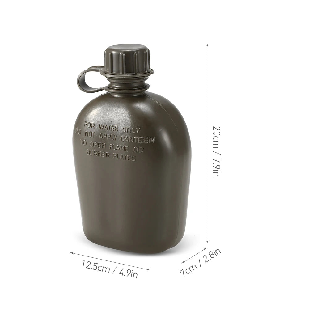 1L Outdoor Military Canteen Bottle &ndash; Felt-Lined Cover