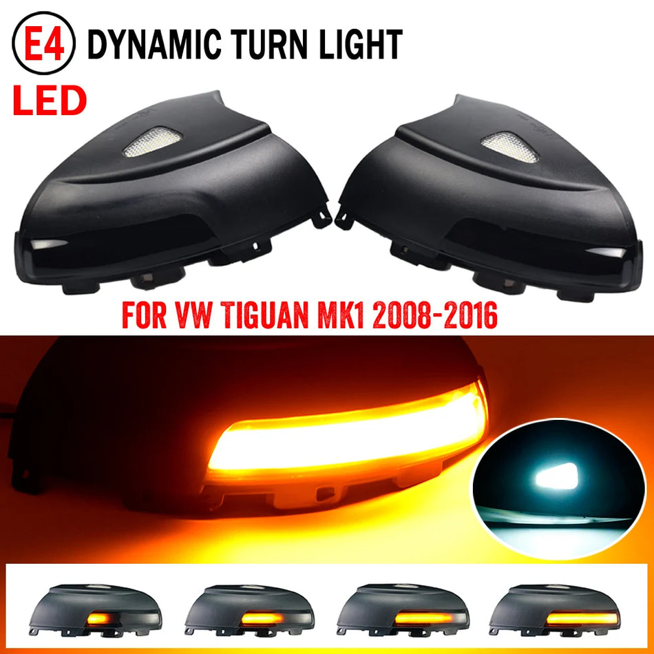 Lumini de semnalizare LED pentru oglindă, cu efect de apă curgătoare, semnalizator dinamic pentru VW Tiguan MK1