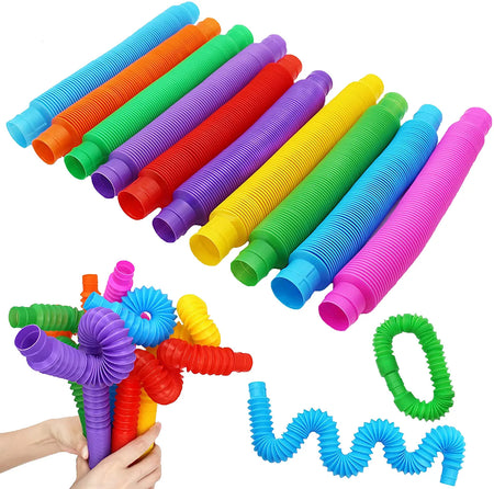 Colorful Folding Tubes Fidget Toy for Stress Relief and Sensory Fun 1pcs random