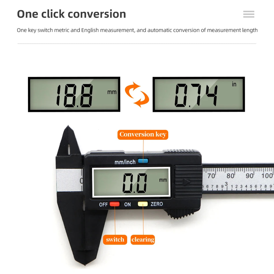 150mm Electronic Digital Caliper &ndash; Carbon Fiber Body