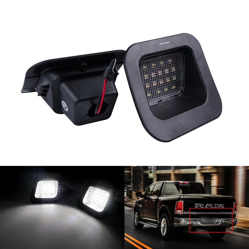 Faro LED per Targa per Dodge RAM 1500 2500 3500 Bianco, 2-Pack, 18-LED SMD per Faro, 6000K Bianco Xenon