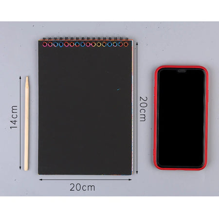 12 Sheets Rainbow Scratch Note Sketchbook &ndash; Scratch Art Fun