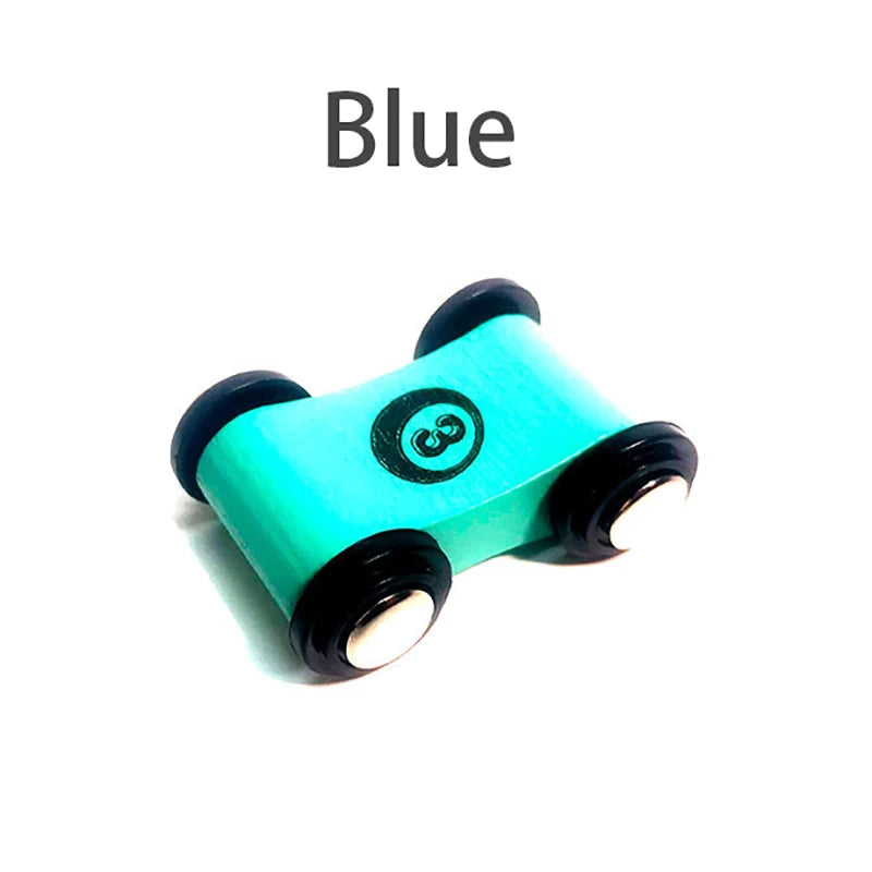 Brozebra BOS10076 Wooden Pull Back Car &ndash; Inertia Glider Blue