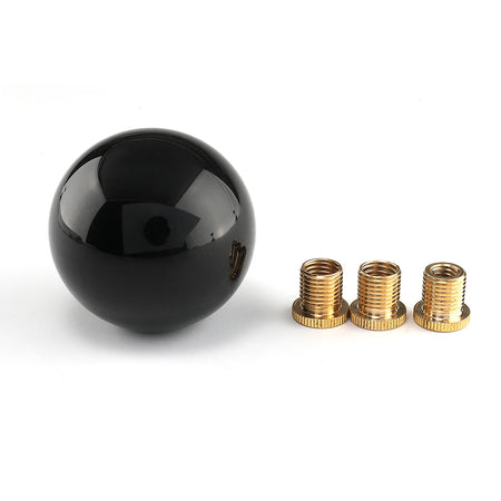 Round Gear Knob Short Shifter Knob For Universal Car Acrylic Shift Knob Black Silver SK-1006 by InterCyprus Trading Ltd