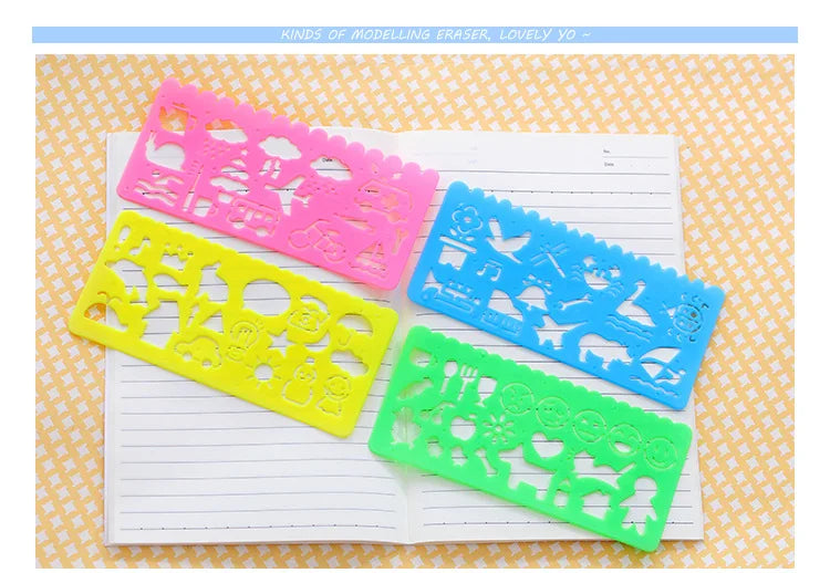 Children's Cartoon Drawing Template Ruler - Set of 4