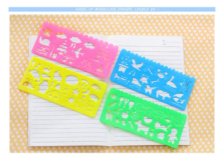 Children's Cartoon Drawing Template Ruler - Set of 4
