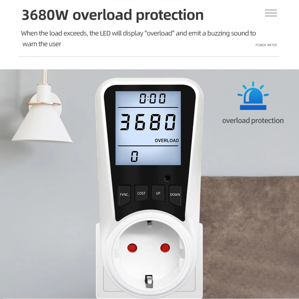 JUANJUAN Wattmeter &ndash; Backlit Display For Easy Reading