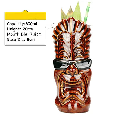 Hawaii Tiki Mugs Cocktail Cup - Eco Friendly Ceramic