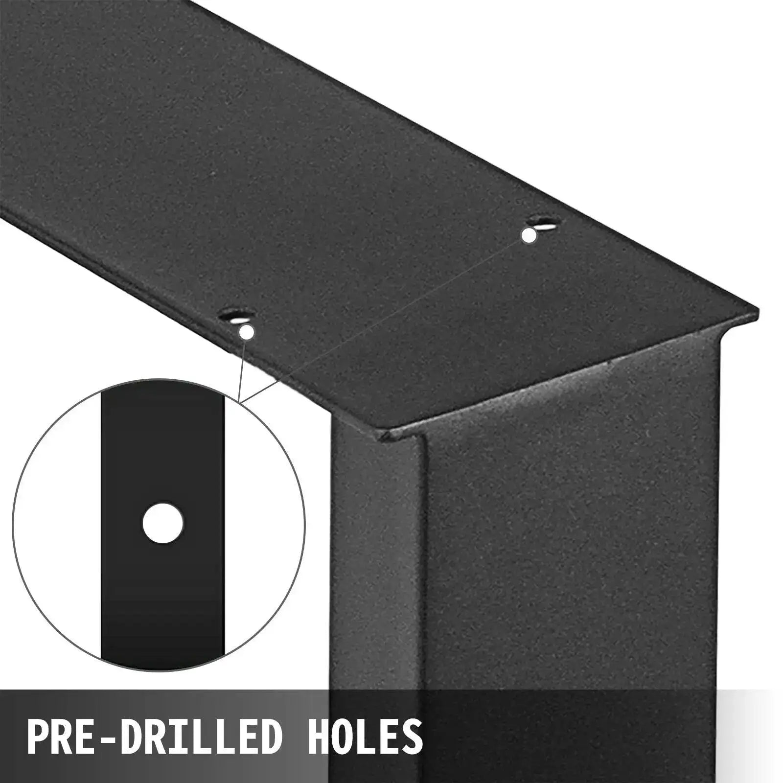 2Pcs Steel Table Legs 1000kg Square DrilledHoles