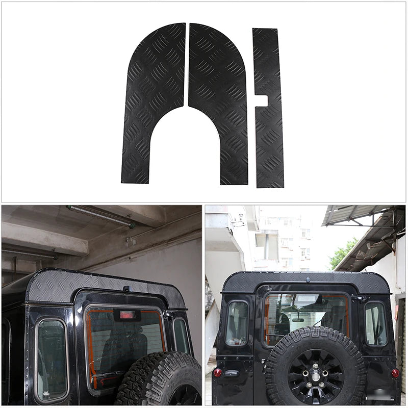 Tampa Superior do Porta-Malas em Alumínio Preto para Defender 2004-2018