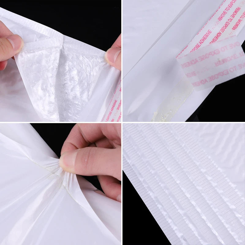 White Poly Bubble Mailers - Pack of 50 Envelopes