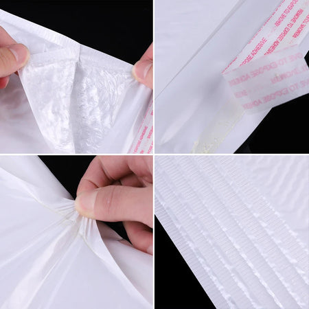 White Poly Bubble Mailers - Pack of 50 Envelopes