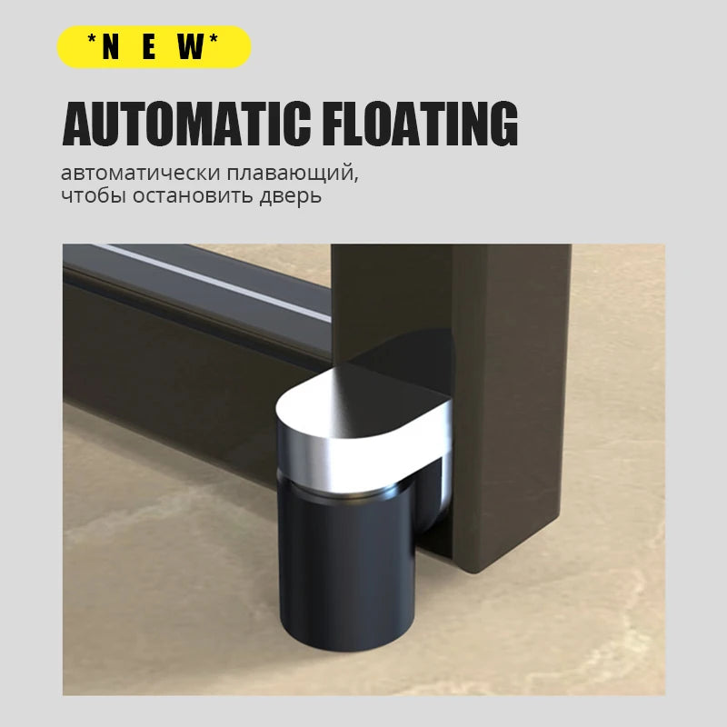 Magnetisk Dörrstopp Svart Rostfritt Stål 304 Tungt Utförande