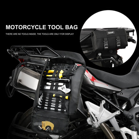 Rhinowalk Motorcycle Tools Roll Bag Portable Saddle Bag Repair Kit Storage Pouch Bag Outdoor Large Capacity Side Tail Tool Bag by InterCyprus Trading Ltd