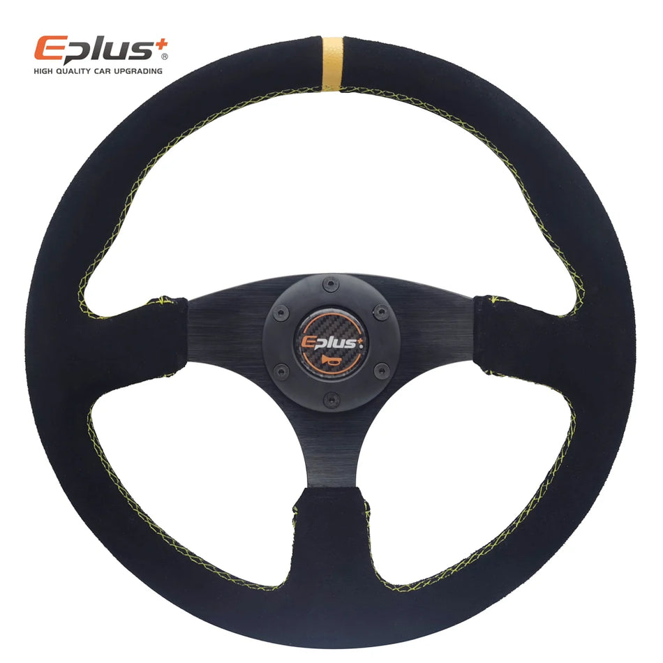 Eplus FXP-009 Steering Wheel, Sport PVC Aluminum, Universal 14in
