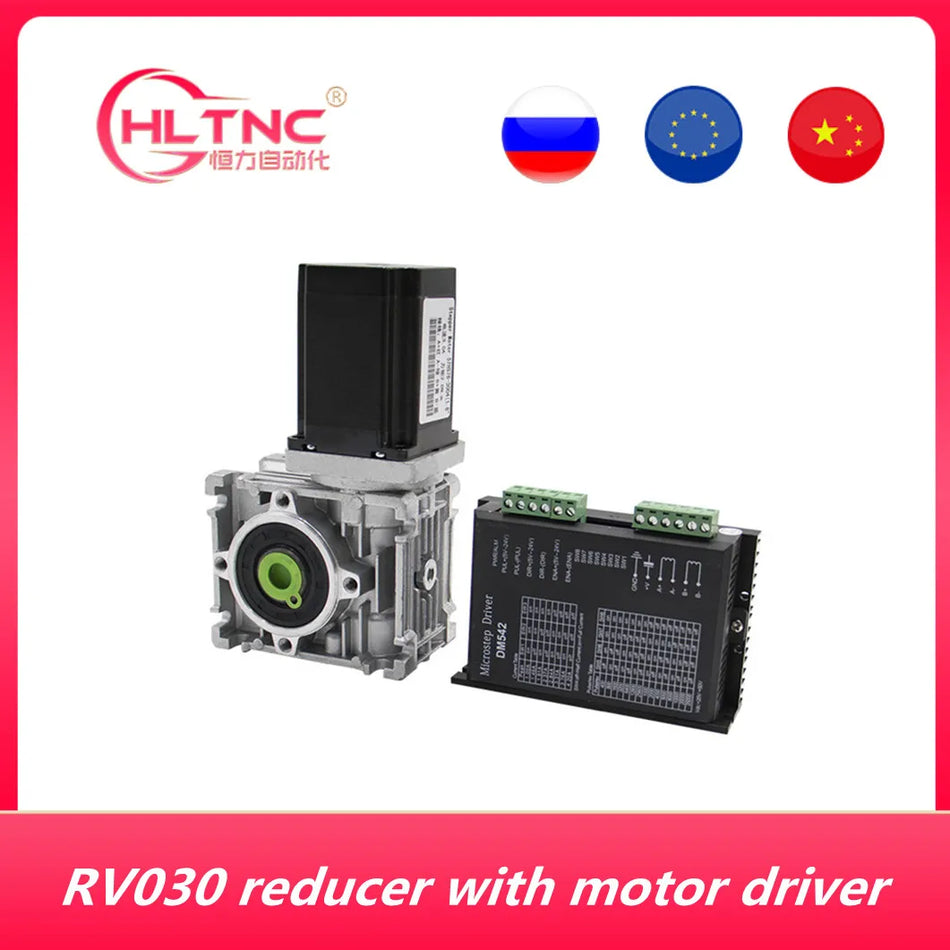 NMRV030 Vārpstas samazinātājs 5 līdz 1 ar RV030, NEMA 23 motors, DM542 vadītājs