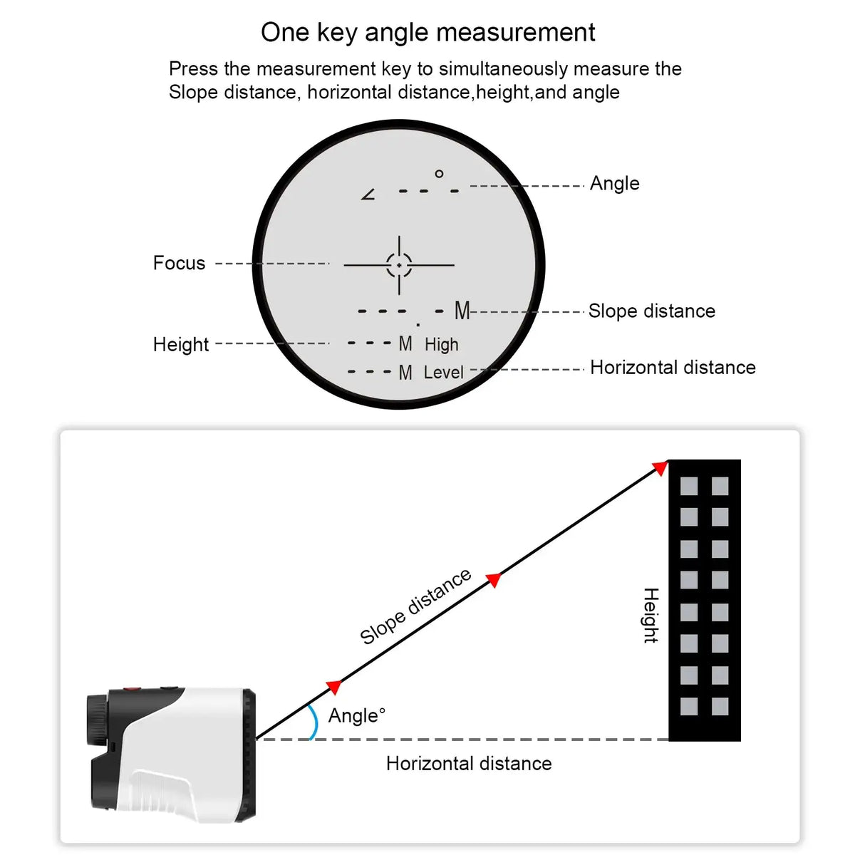 1000M Laser Range Finder Golf Ballistic Monocular Angle