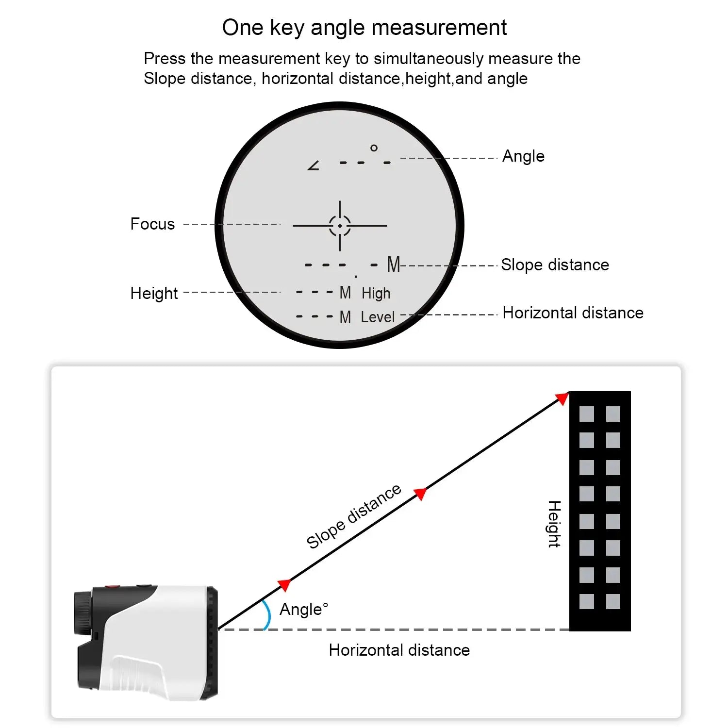 1000M Laser Range Finder Golf Ballistic Monocular Angle