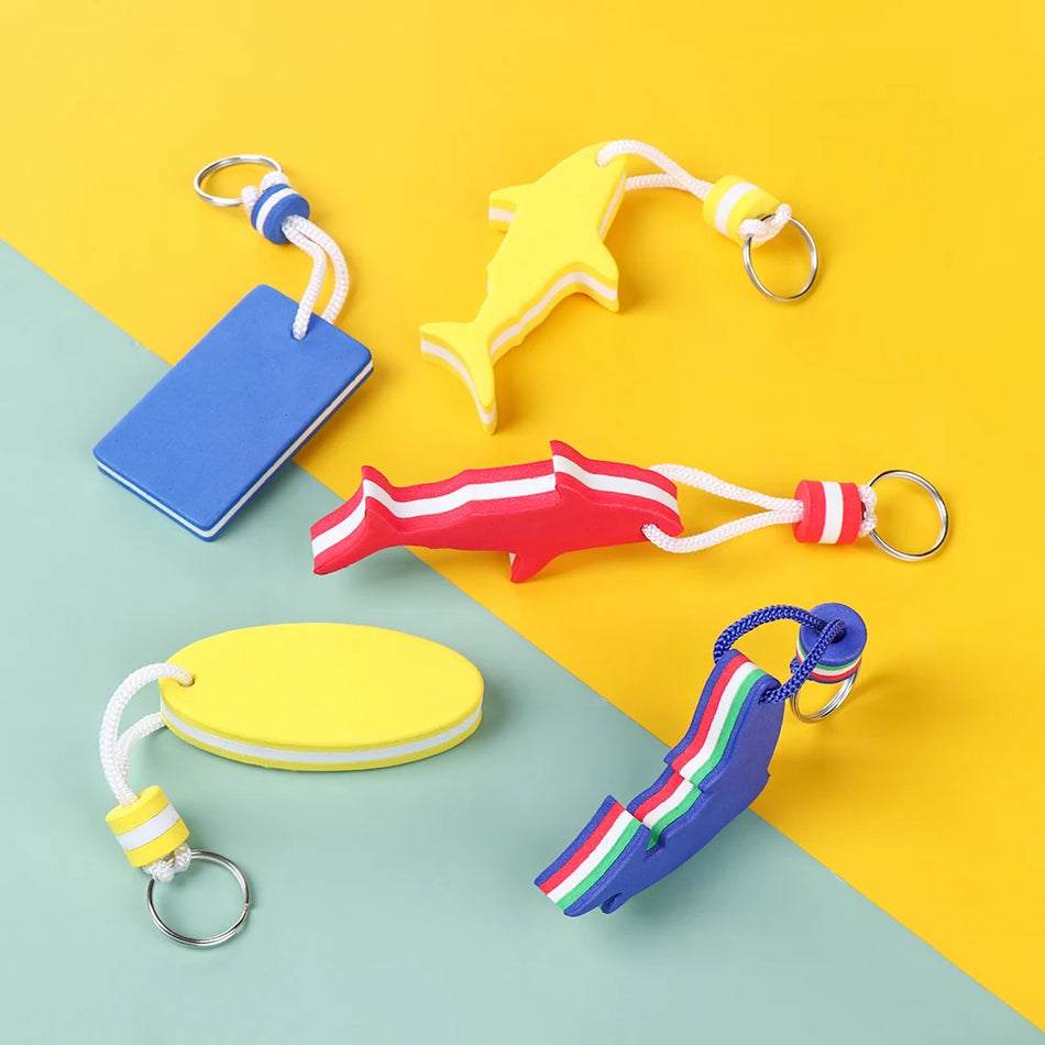 1PC Water Sports Floating Keychain Pendant Multi-shaped EVA Sponge Key Ring Sailing Rowing Inflatable Boats Yachting Accessory