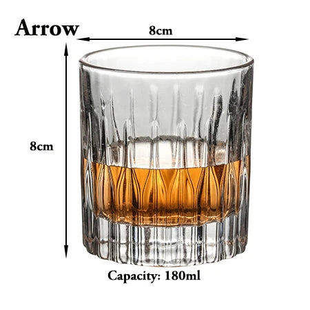 Whiskey Glasses Old Fashioned - Elegant Eco Friendly 180ml Arrow / 180-400ml