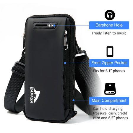 BAPASA Phone Bag &ndash; Slim Waist Pouch Fits 6.5 To 7.5 Phones