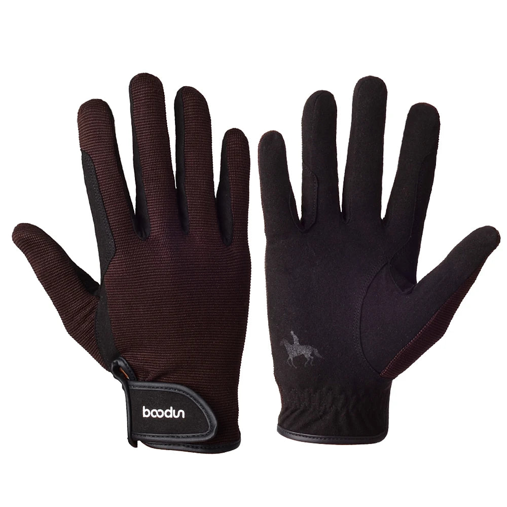 Professional Horse Riding Gloves &ndash; Lightweight Breathable Coffee / S-M