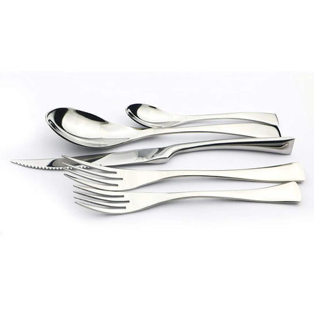 KNGZI 5/20Pcs Silver Flatware Set &ndash; Eco-Friendly 18/10 Stainless Steel Design