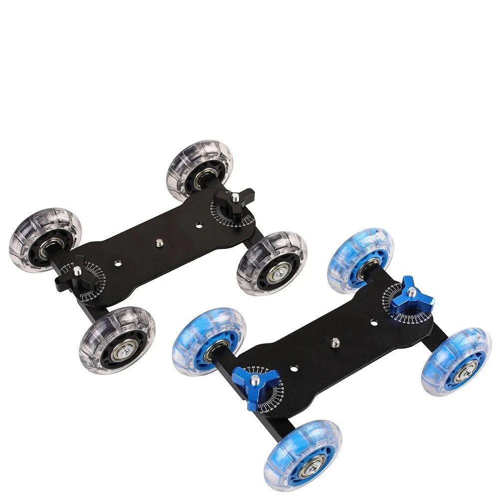Tabletop Mobile Rolling Video Rail Skater for DSLR - Dolly+11'' Magic Arm