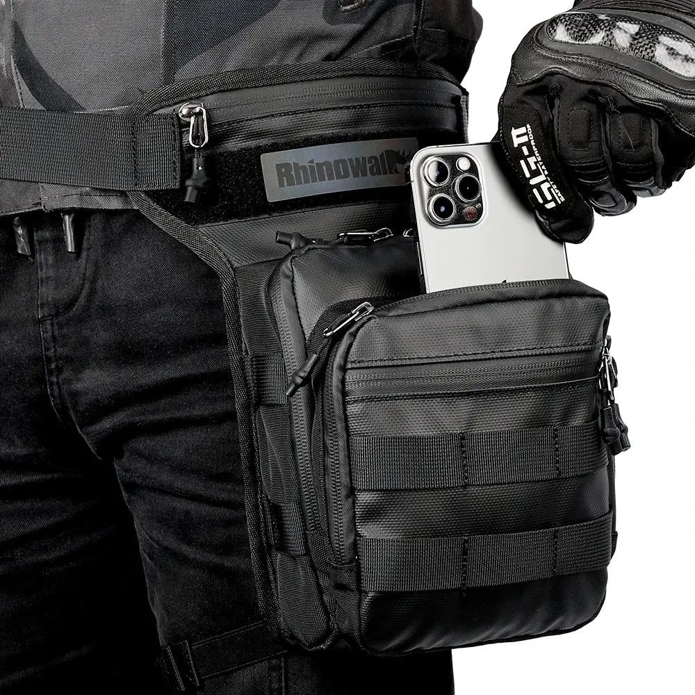Rhinowalk Motor Waist Bag 3L Motorcycle Waist Packs Leg Bag Thigh Belt Hip Bum Travel Cell/Mobile Phone Purse Fanny Pack Bags by InterCyprus Trading Ltd