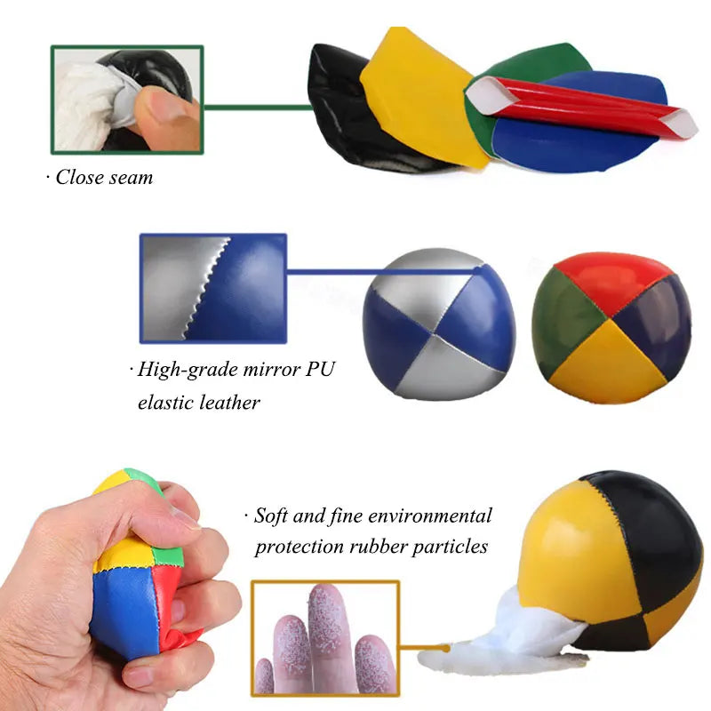 BZS10007 3PCS Net Set Juggling Balls &ndash; Soft PU Construction