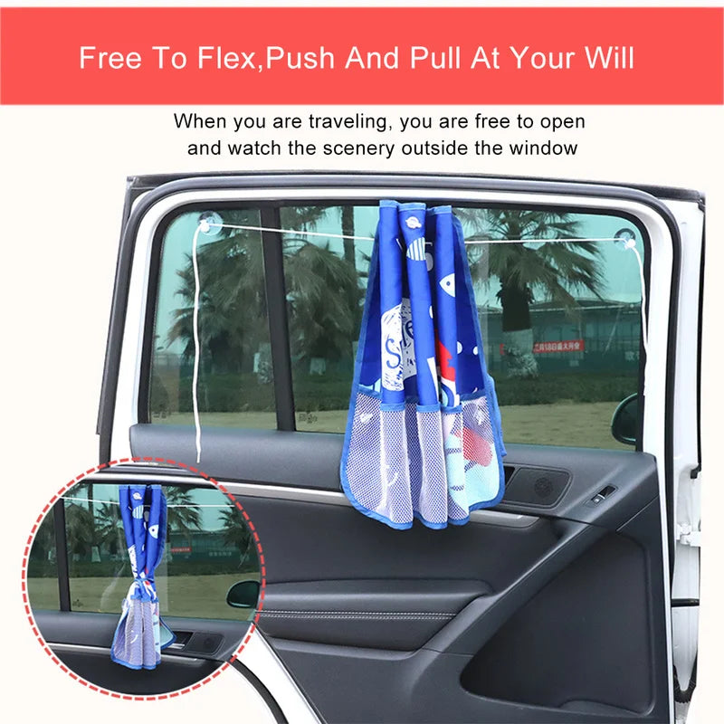 Tenda Parasole per Auto per Bambini, Protezione UV, Tenda in Poliestere