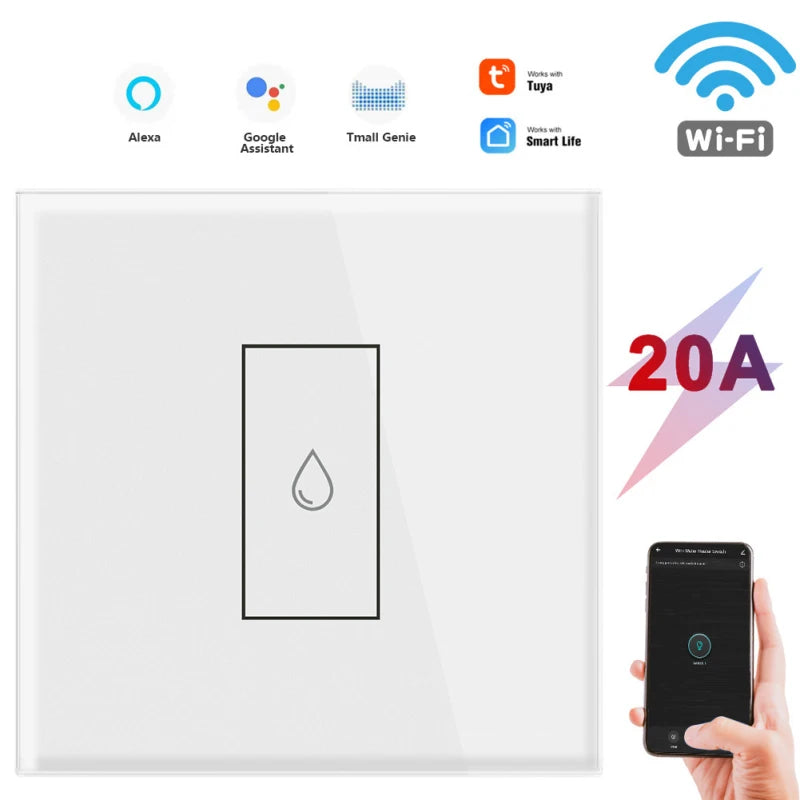 🟠 WiFi Smart Switch Boiler Water Heater EU 20A Wall Switch Timing Function Tuya Smart Life App Control Work With Alexa Google Home