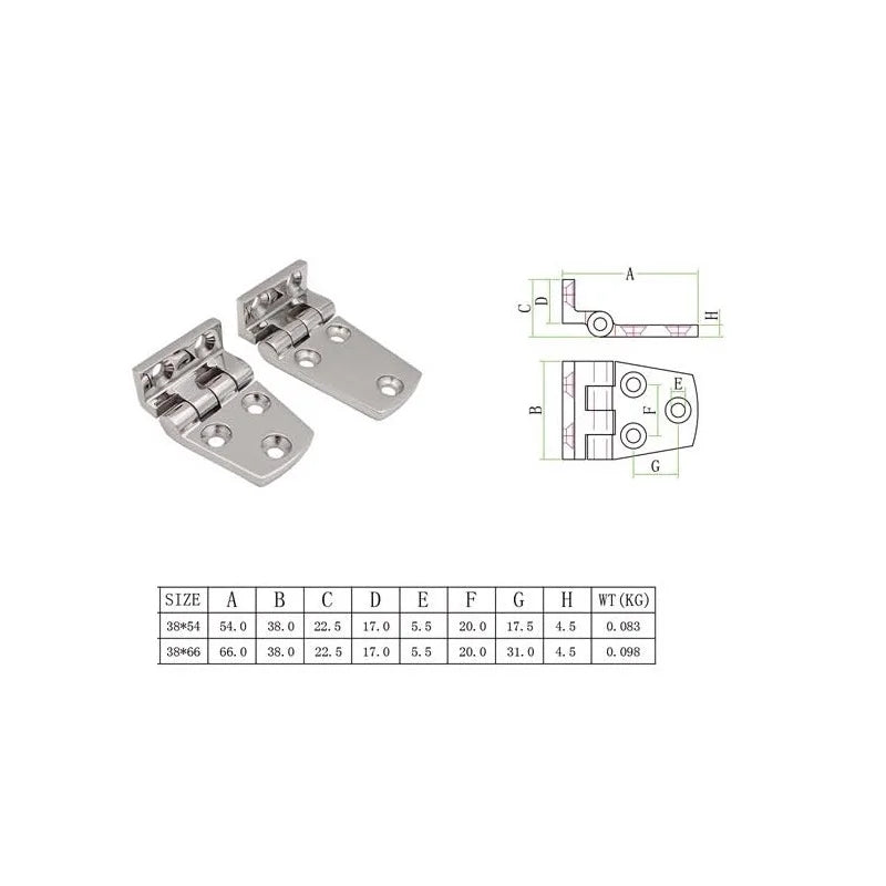 Marine Grade 316 Stainless Steel Offset Right Angle Hinge for Yacht Hardware