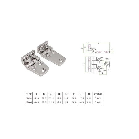 Marine Grade 316 Stainless Steel Offset Right Angle Hinge for Yacht Hardware
