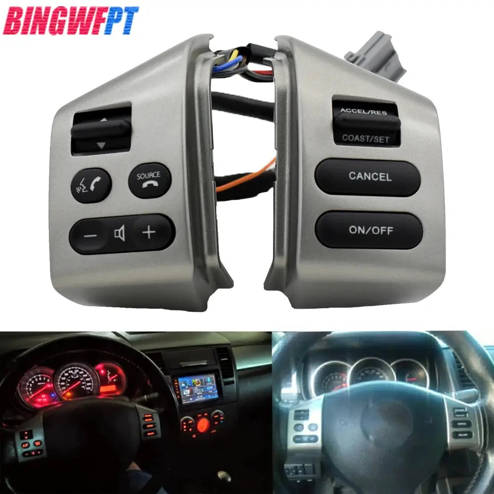 Left&Right Steering Wheel Control Switch Button For Nissan Tiida LIVINA Old Sylphy Volume Phone Buttons by InterCyprus Trading Ltd