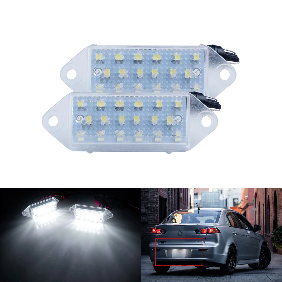 2x Λευκά LED Φώτα Πινακίδας για Mitsubishi Lancer Evo VIII IX