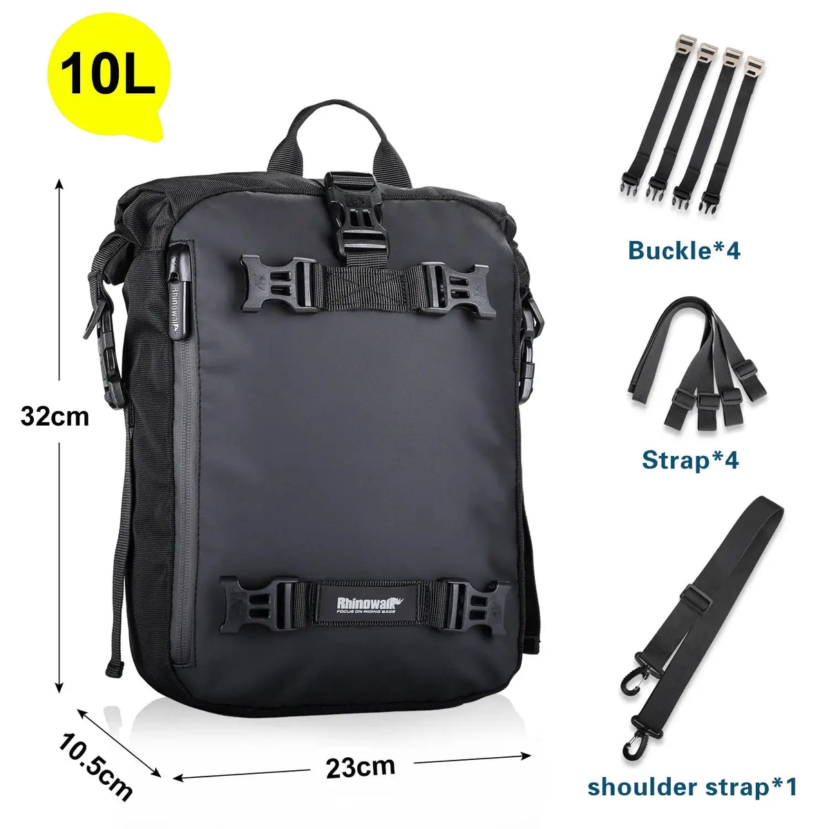 Rhinowalk Motorcycl Tail Bag Carrier Bags Rider Luggage 10L 20L 30L Multiple Purposes Moto Tail Pack Backpack Moto Saddle Bag by InterCyprus Trading Ltd