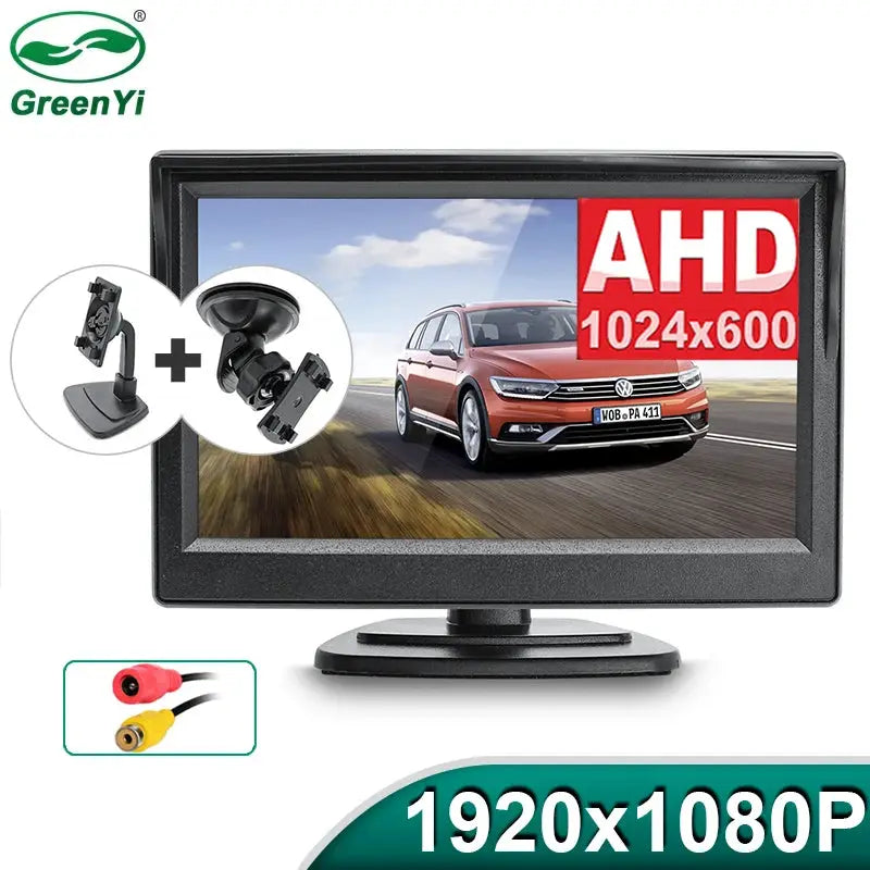 New AHD 1024x600 5 Inch Car Inside Parking Monitor with 2 Channels Vehicle Parking Video Display System by InterCyprus Trading Ltd